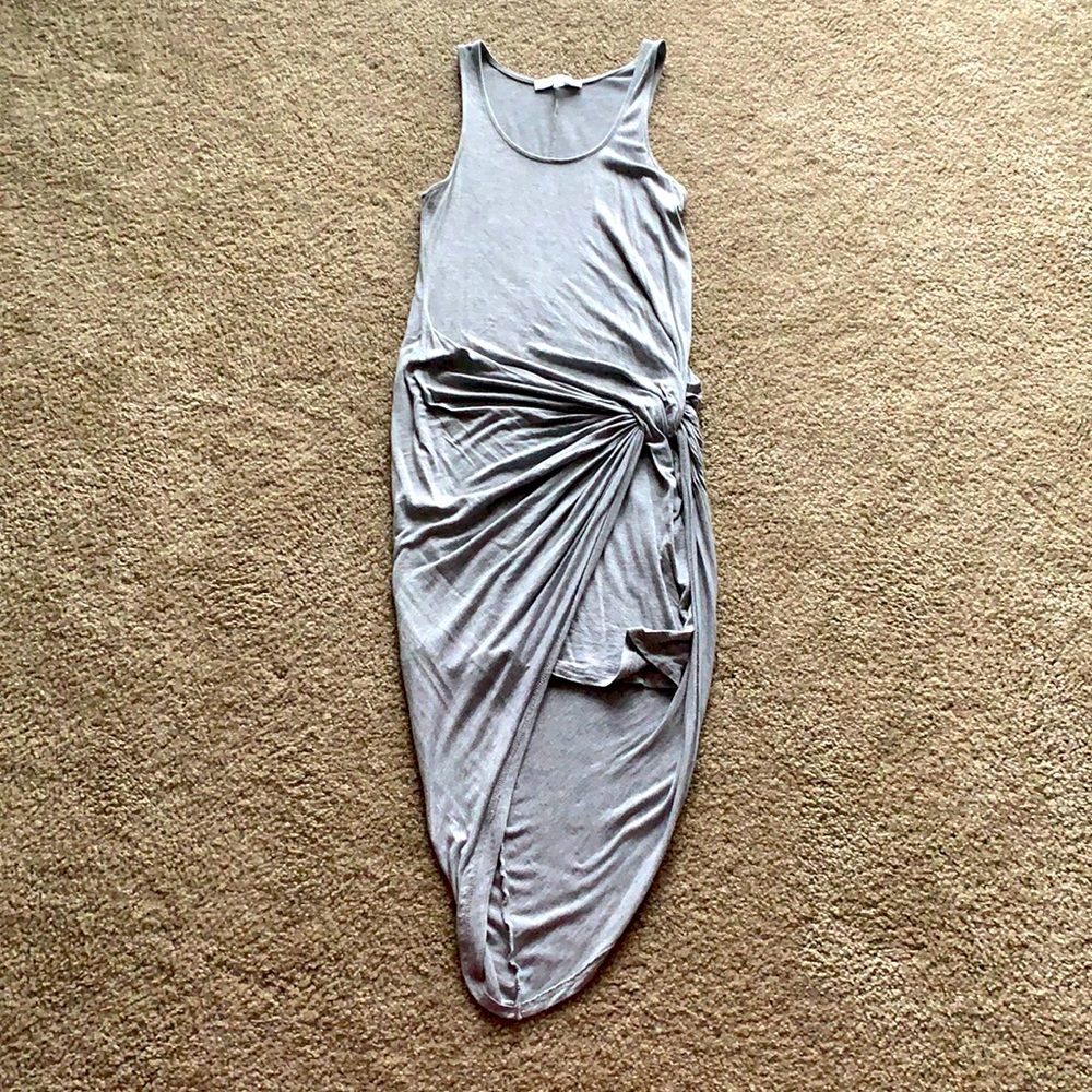 Gray, spandex high-low dress